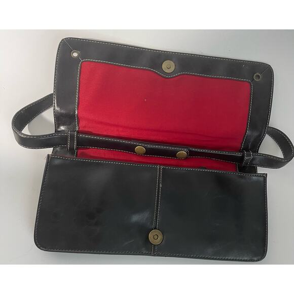 Vintage Anne Klein Clutch - Red Lining with Shoukder Strap - Picture 4 of 6